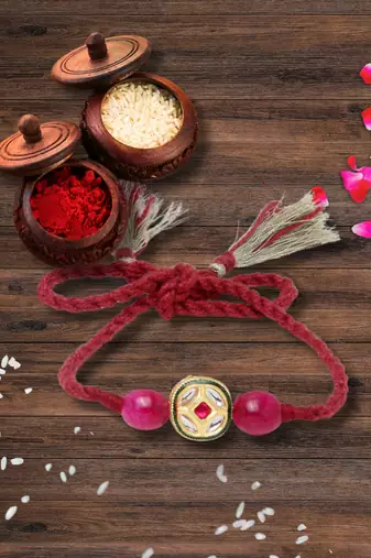 Bhaiya Rakhi with roli and chawal