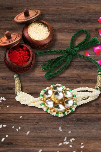 Bhaiya Rakhi with roli and chawal