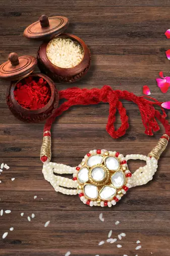 Bhaiya Rakhi with roli and chawal