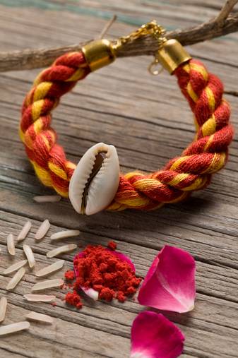 Bhaiya Rakhi with roli and chawal