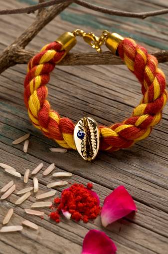 Bhaiya Rakhi with roli and chawal