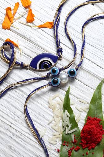 Bhaiya Rakhi with roli and chawal