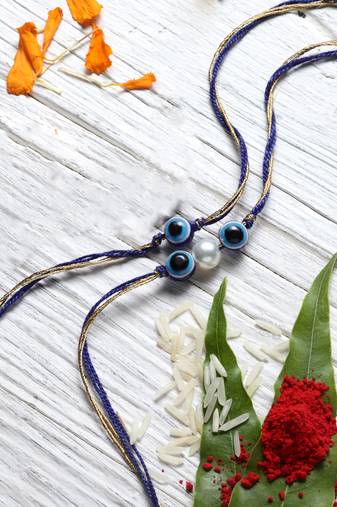 Bhaiya Rakhi with roli and chawal