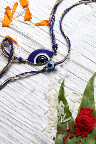 Bhaiya Rakhi with roli and chawal