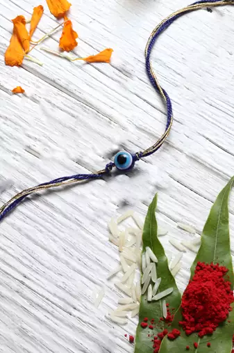 Bhaiya Rakhi with roli and chawal
