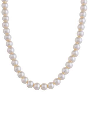 White pearls necklace with gold chain 3