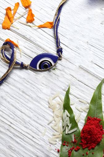 Bhaiya Rakhi with roli and chawal