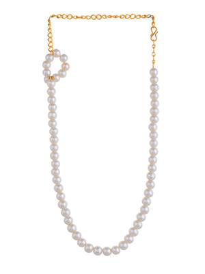 White pearls necklace with gold chain 4