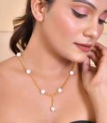 Gold-plated pearls necklace chain for girls