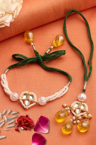 Bhaiya and bhabhi Rakhi with roli and chawal
