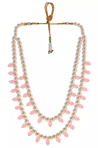 Multicolor layered stones & beads-beaded brass necklace