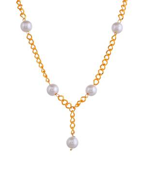 Gold-plated pearls necklace chain for girls 3