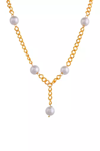 Gold-plated pearls necklace chain for girls