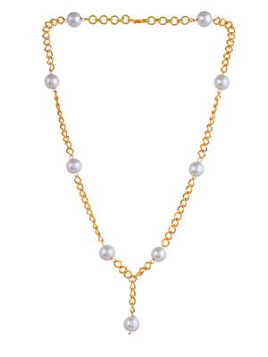 Gold-plated pearls necklace chain for girls 4