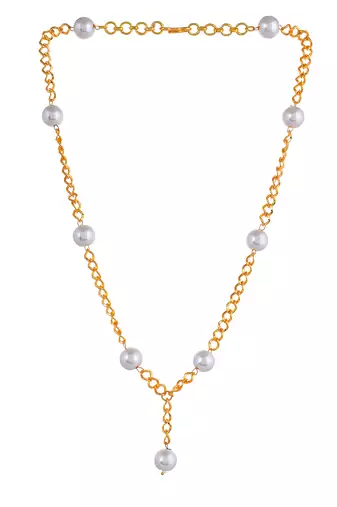 Gold-plated pearls necklace chain for girls