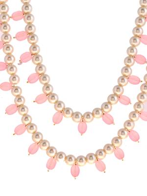 Multicolor layered stones & beads-beaded brass necklace 4