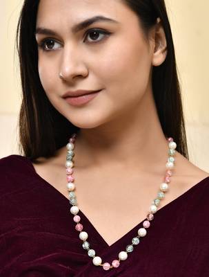 Multicolor pearls beaded necklace 1