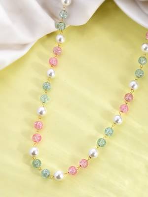 Multicolor pearls beaded necklace 2