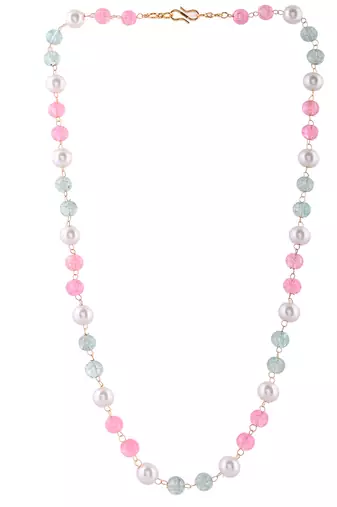 Multicolor pearls beaded necklace