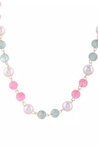 Multicolor pearls beaded necklace