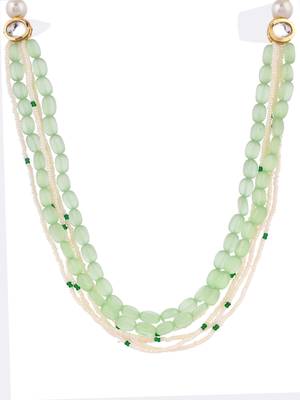 Green silver layered necklace 3