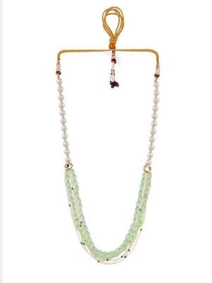 Green silver layered necklace 4