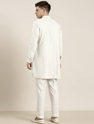 Off white cotton short pathani 5