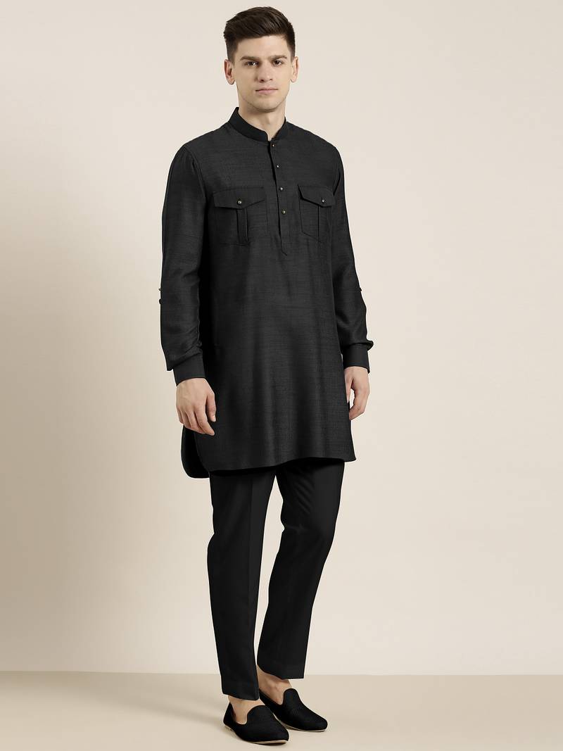 Black cotton short pathani