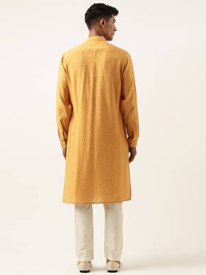 Orange printed kurta set 5