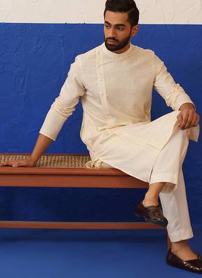 Beige angrakha kurta set 5