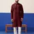 Maroon mirror embroidery kurta set