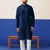 Navy blue mirror embroidery kurta set