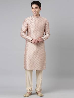 Peach angrakha kurta set 1