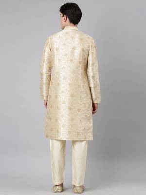 Beige printed kurta set 5