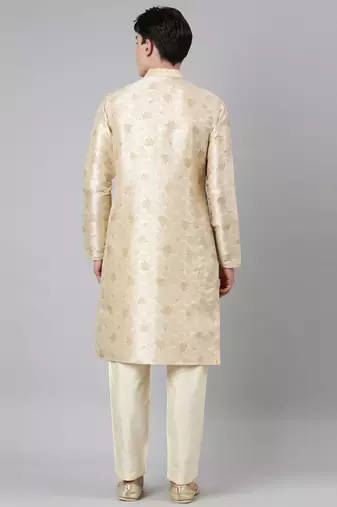 Beige printed kurta set