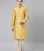 Haldi silk embroidery kurta set