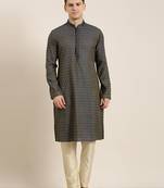 Navy banarasi jacquard kurta set