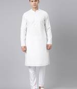 White cotton chikankari kurta set
