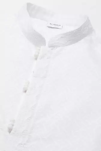 White cotton chikankari kurta set