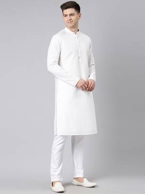 White cotton chikankari kurta set 4