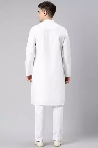 White cotton chikankari kurta set