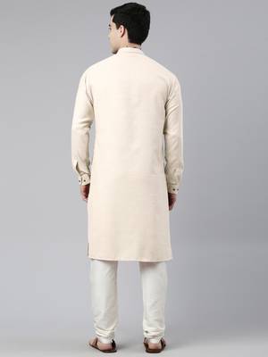 Cream angrakha kurta set 2