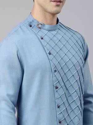Light blue angrakha kurta set 5