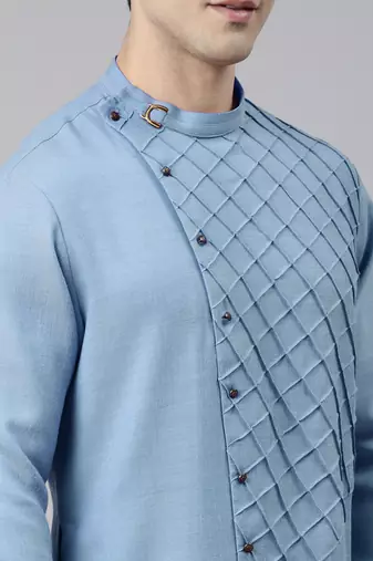 Light blue angrakha kurta set