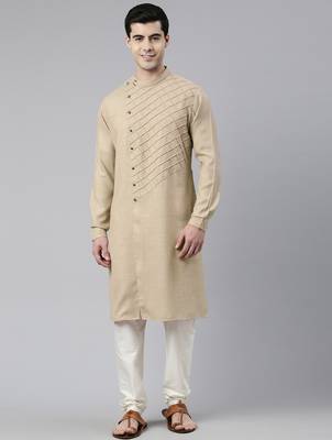 Beige angrakha kurta set 1