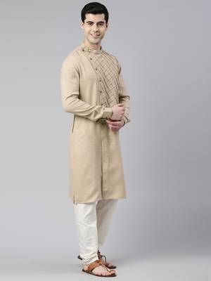 Beige angrakha kurta set 3