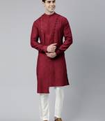 Maroon asymmetrical kurta set