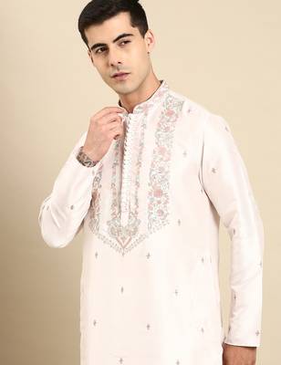 Baby pink embroidered kurta set 2