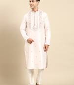 Baby pink embroidered kurta set
