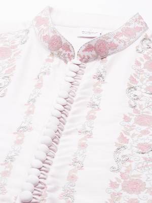Baby pink embroidered kurta set 3